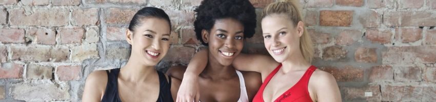 Three women that has a different complexion types.