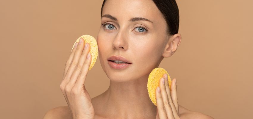 The woman has smooth skin after exfoliating.