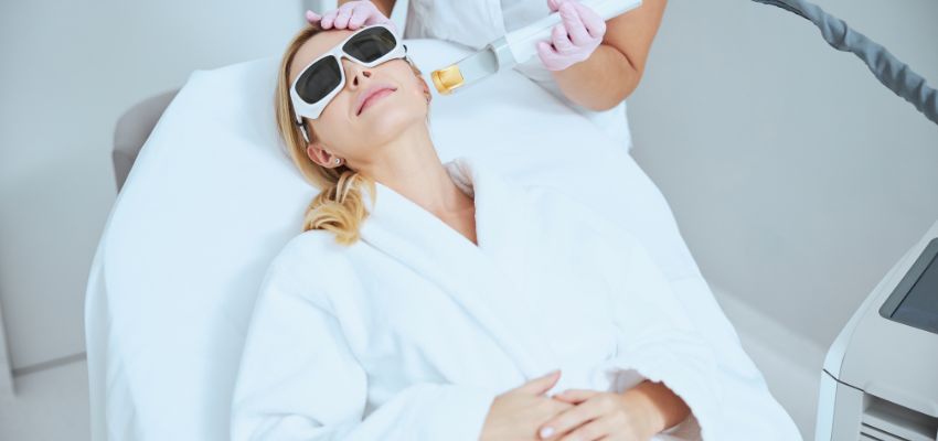 A woman getting a boob job in South Florida.