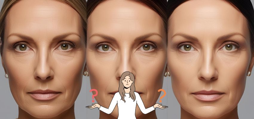 the difference in the facial skin after a deep plane facelift