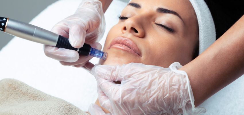 A woman enjoying the benefits of collagen boosting procedures.